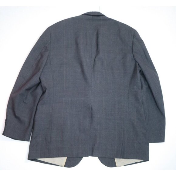 BLOOMINDALES PETERBOROUGH ROW - MEN'S GRAY PLAID WOOL BLAZER JACKET - SIZE 46L - Picture 4 of 6